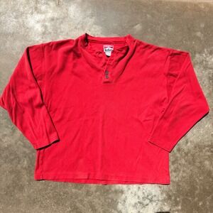 Men's Red Long-Sleeve Henley